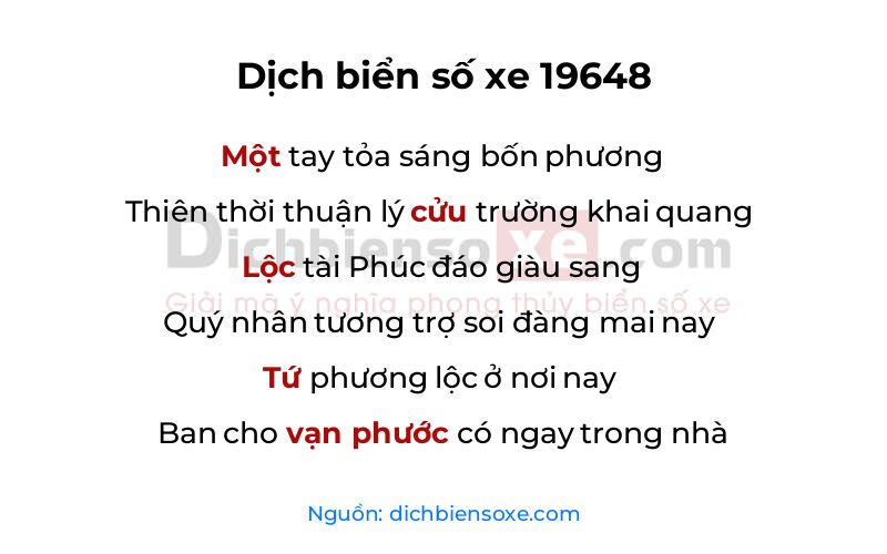Dịch thơ biển số 19648