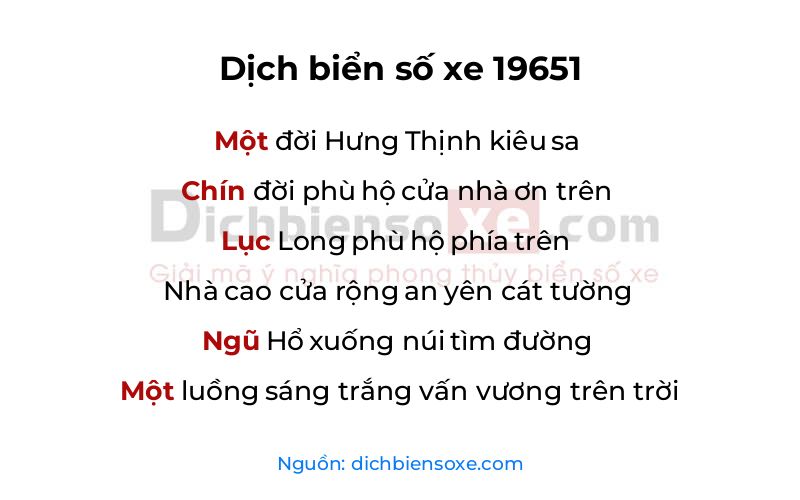 Dịch thơ biển số 19651