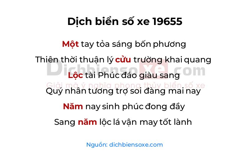 Dịch thơ biển số 19655