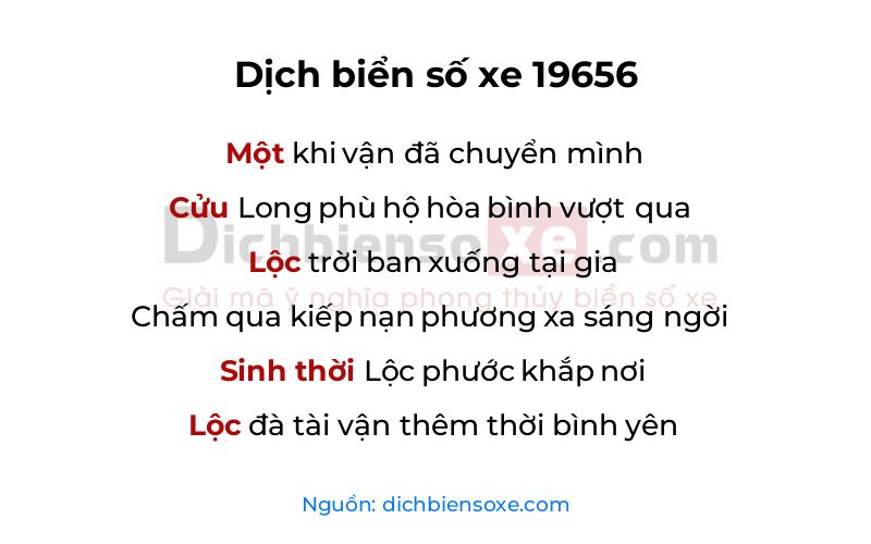 Dịch thơ biển số 19656