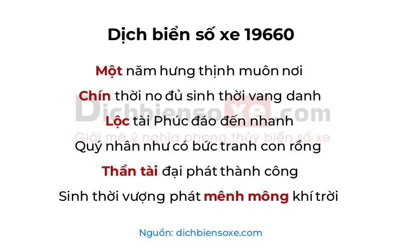 Dịch thơ biển số 19660