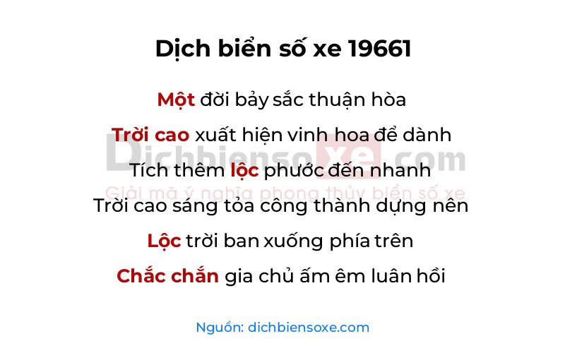 Dịch thơ biển số 19661
