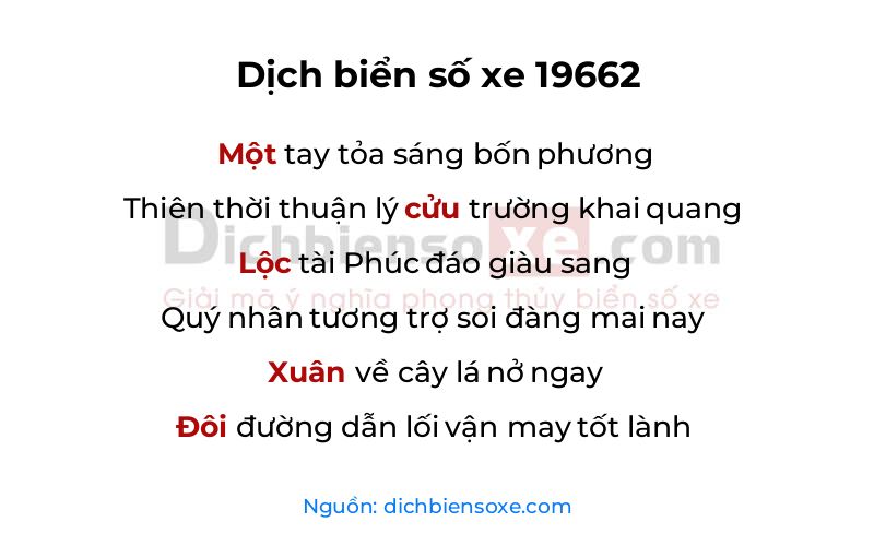 Dịch thơ biển số 19662