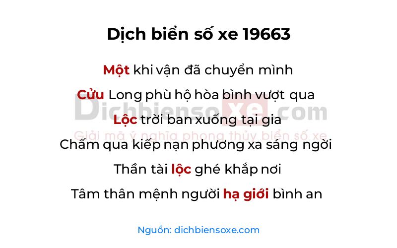 Dịch thơ biển số 19663