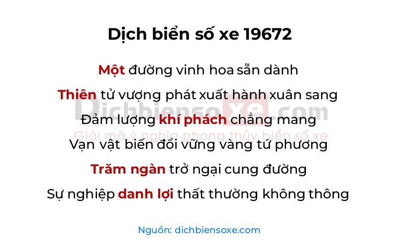Dịch thơ biển số 19672
