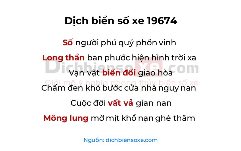 Dịch thơ biển số 19674