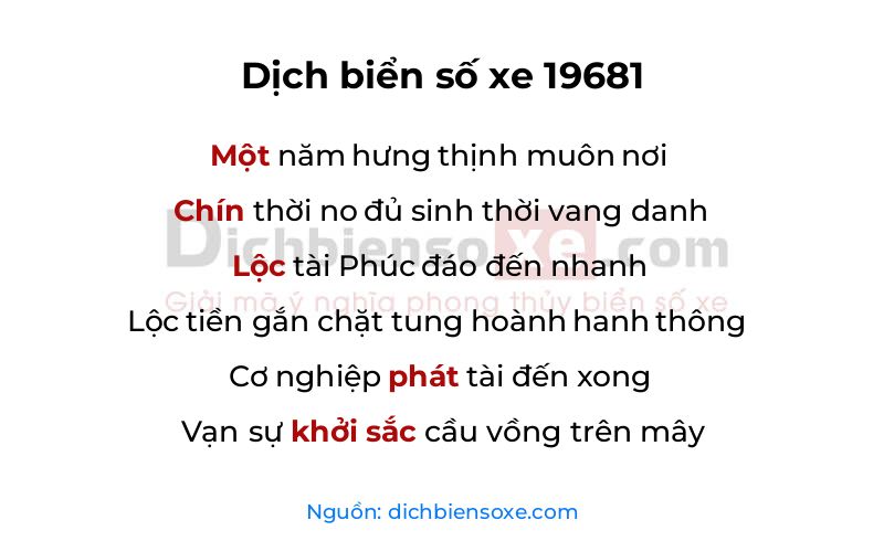 Dịch thơ biển số 19681