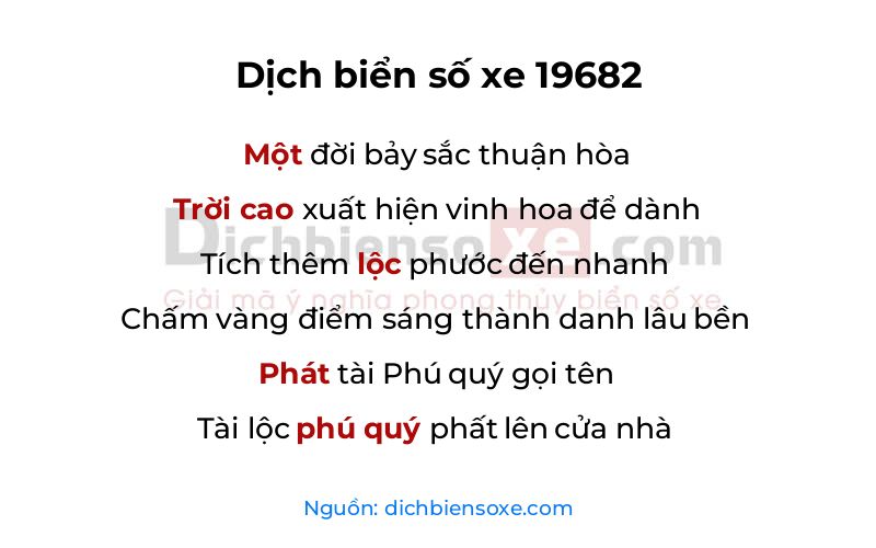 Dịch thơ biển số 19682