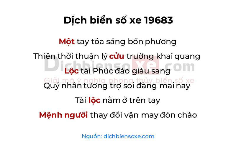 Dịch thơ biển số 19683