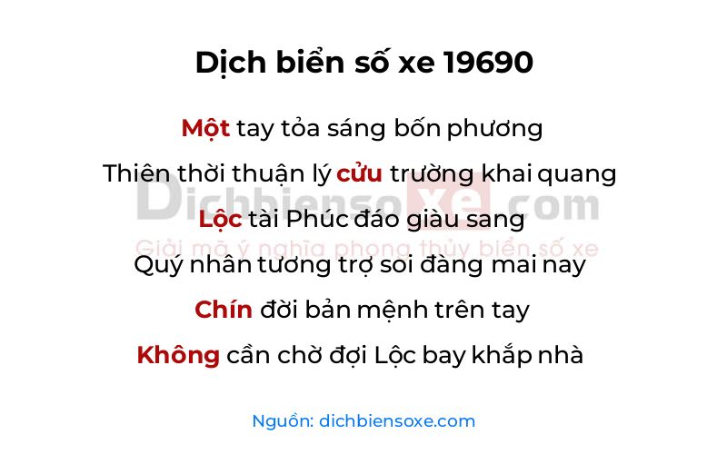 Dịch thơ biển số 19690