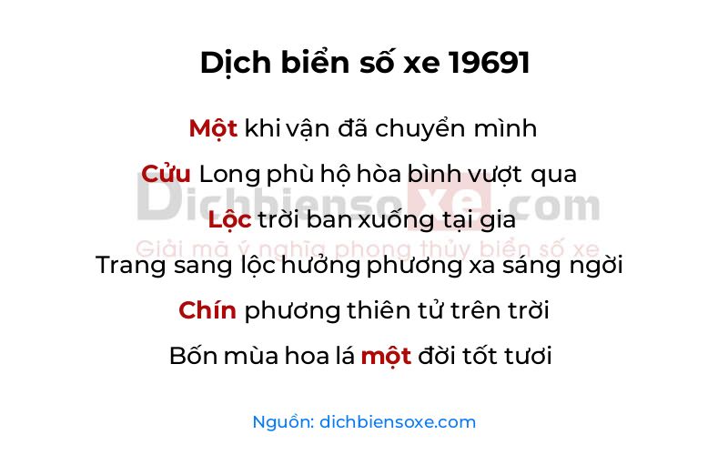 Dịch thơ biển số 19691