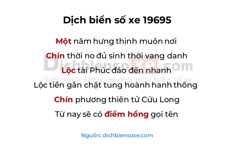 Dịch thơ biển số 19695