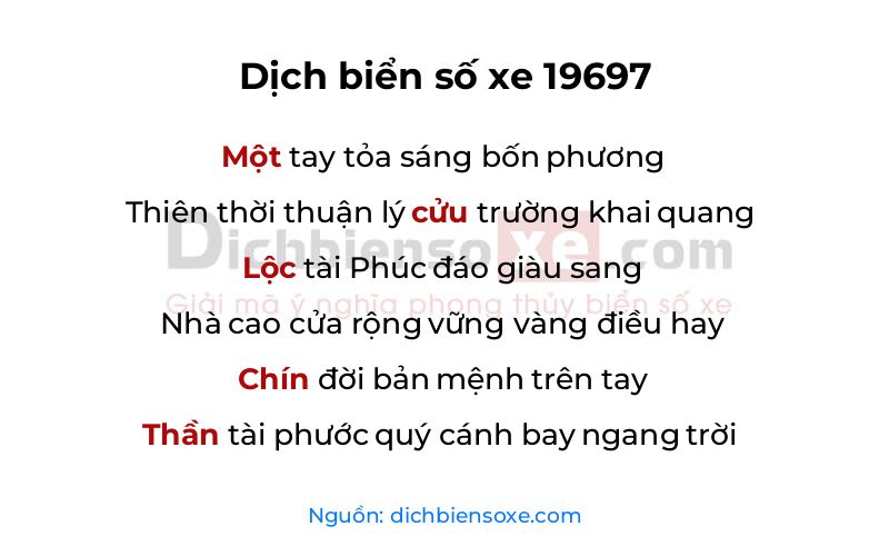 Dịch thơ biển số 19697