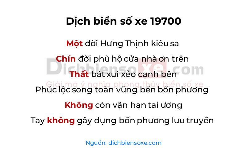 Dịch thơ biển số 19700