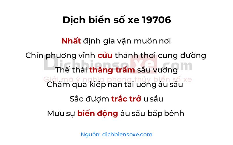 Dịch thơ biển số 19706