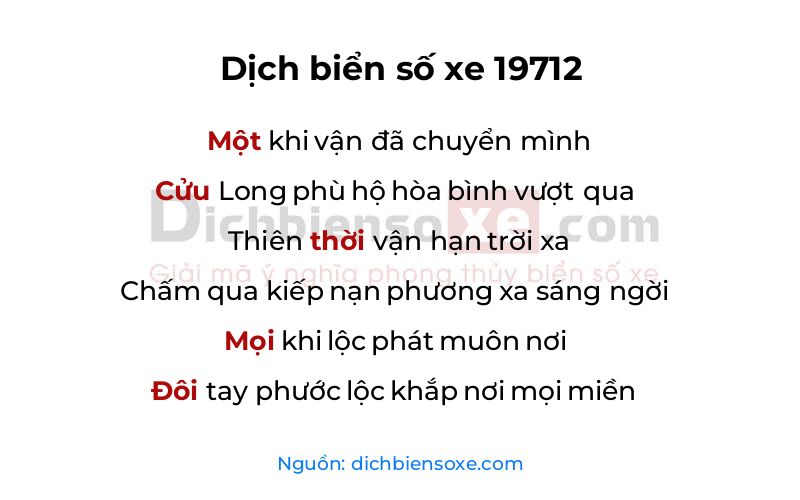 Dịch thơ biển số 19712