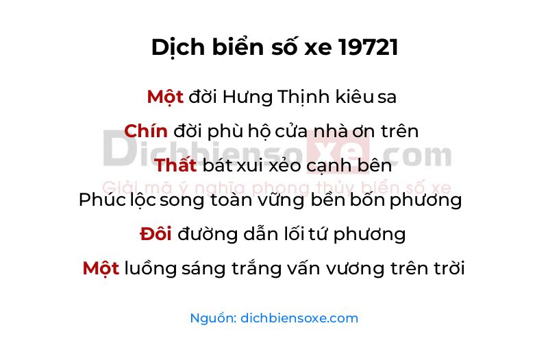 Dịch thơ biển số 19721