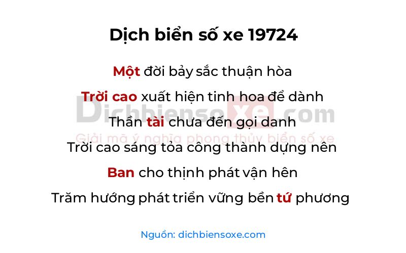 Dịch thơ biển số 19724