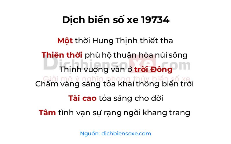 Dịch thơ biển số 19734