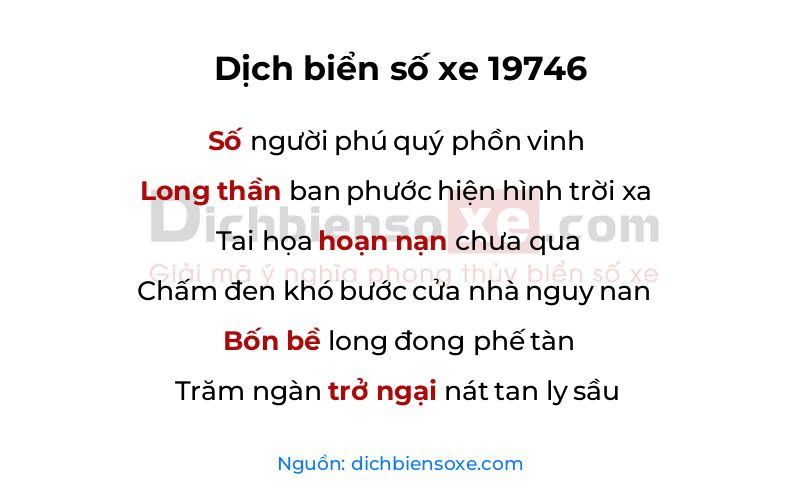 Dịch thơ biển số 19746