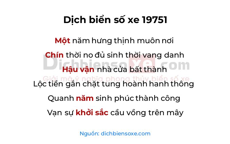 Dịch thơ biển số 19751