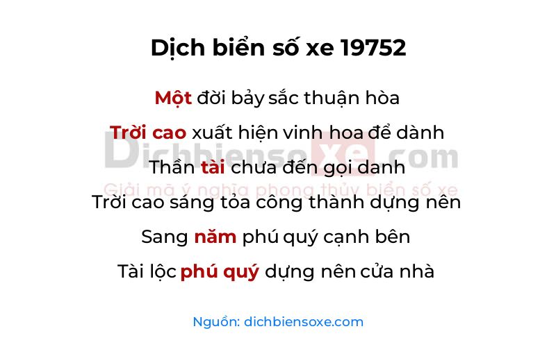 Dịch thơ biển số 19752