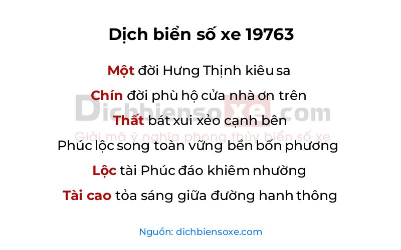 Dịch thơ biển số 19763