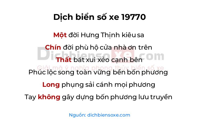 Dịch thơ biển số 19770
