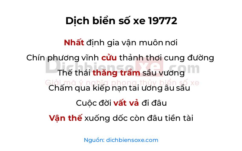 Dịch thơ biển số 19772