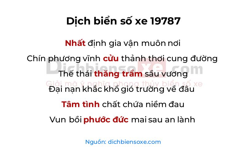 Dịch thơ biển số 19787