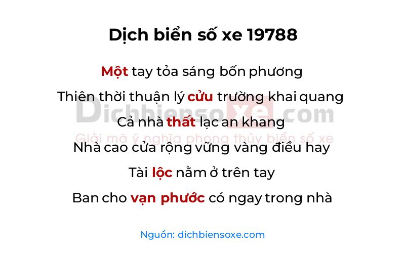 Dịch thơ biển số 19788