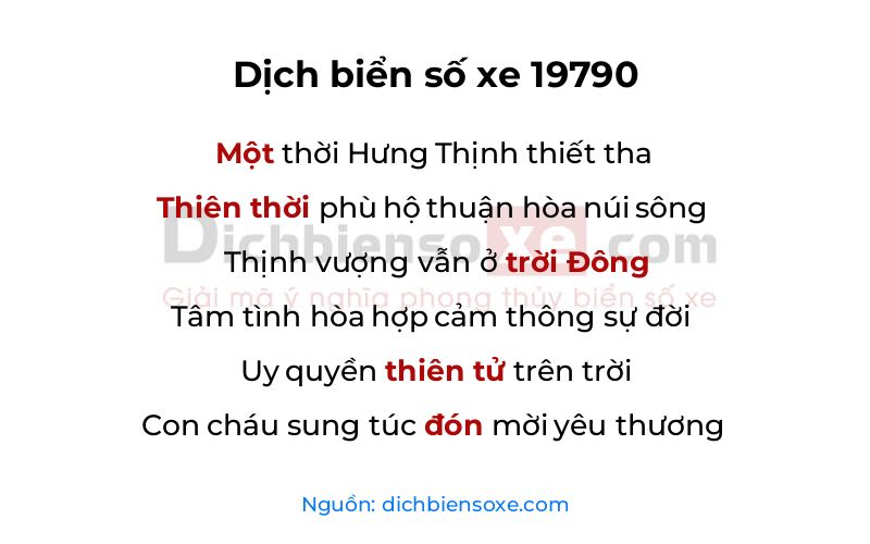 Dịch thơ biển số 19790