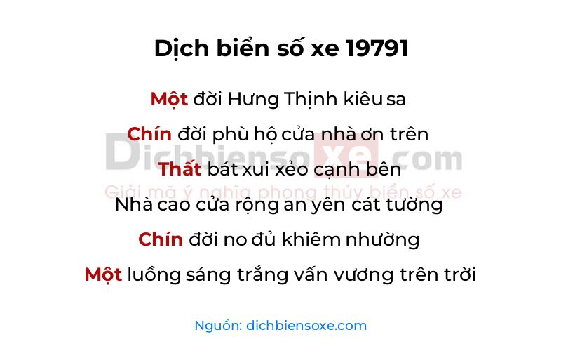 Dịch thơ biển số 19791