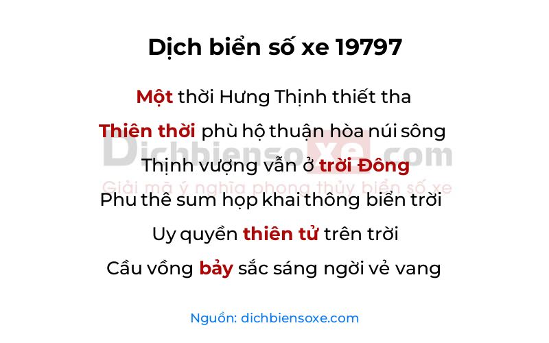 Dịch thơ biển số 19797