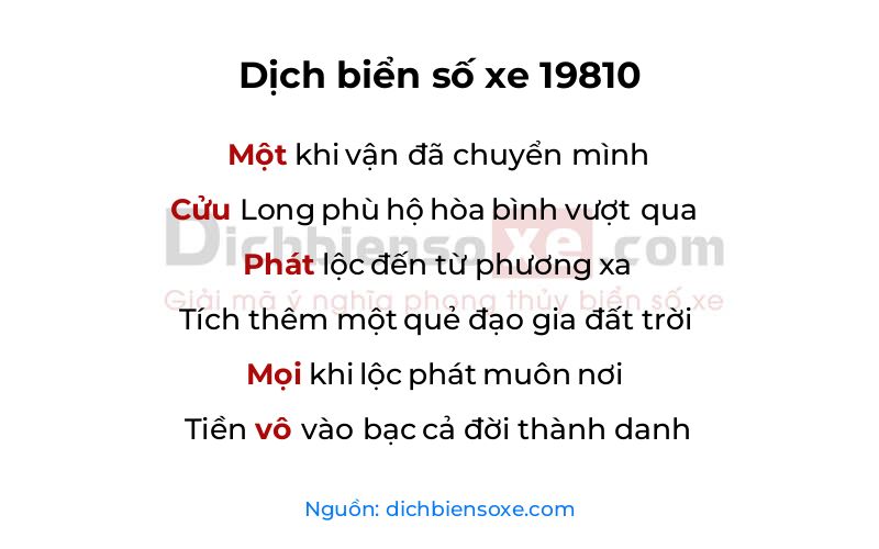 Dịch thơ biển số 19810