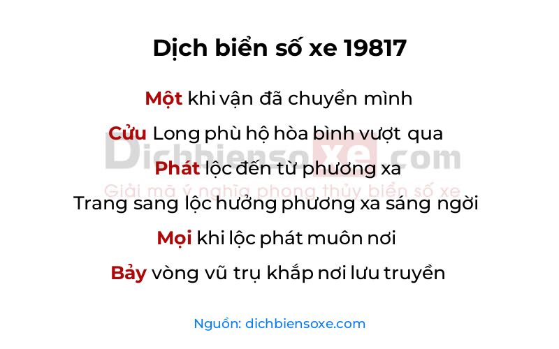 Dịch thơ biển số 19817