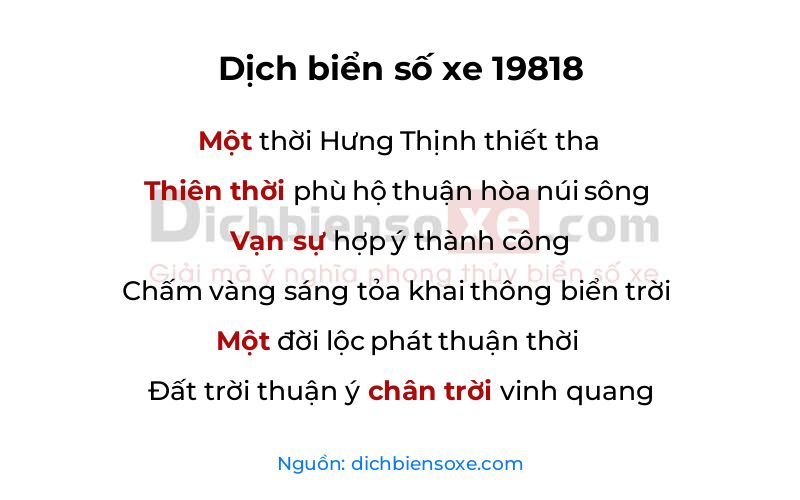 Dịch thơ biển số 19818
