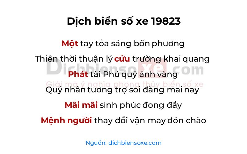 Dịch thơ biển số 19823