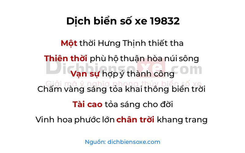 Dịch thơ biển số 19832