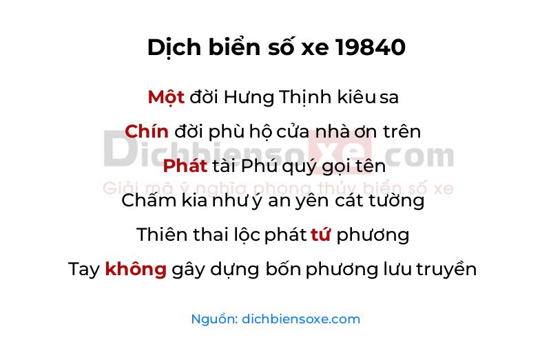 Dịch thơ biển số 19840