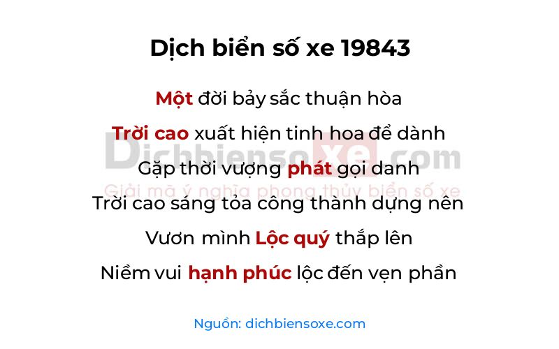 Dịch thơ biển số 19843