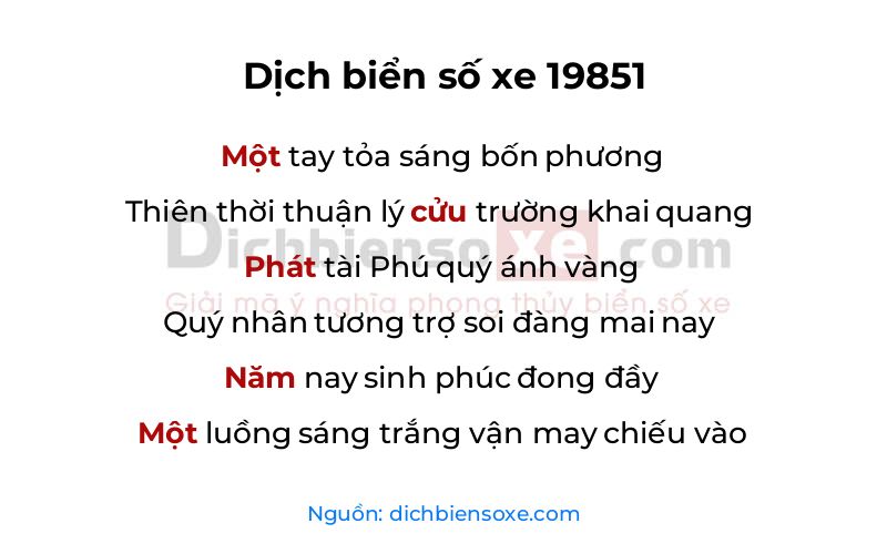 Dịch thơ biển số 19851