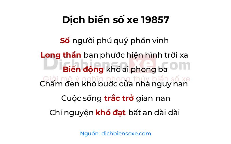 Dịch thơ biển số 19857