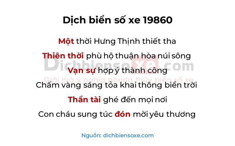Dịch thơ biển số 19860