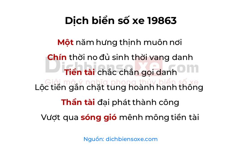 Dịch thơ biển số 19863