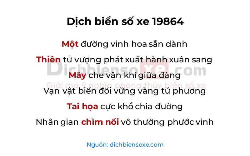 Dịch thơ biển số 19864