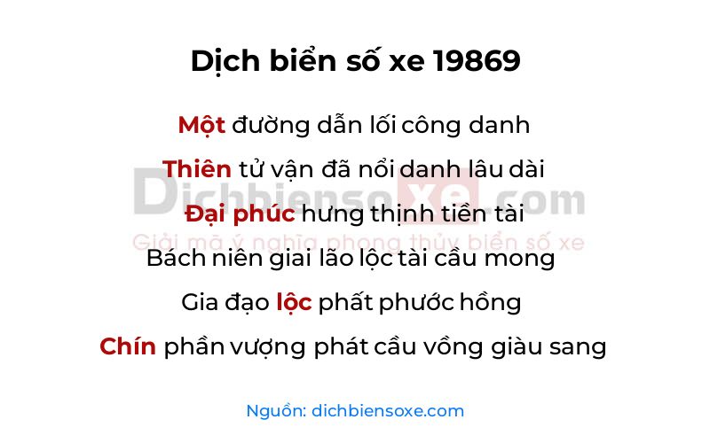Dịch thơ biển số 19869