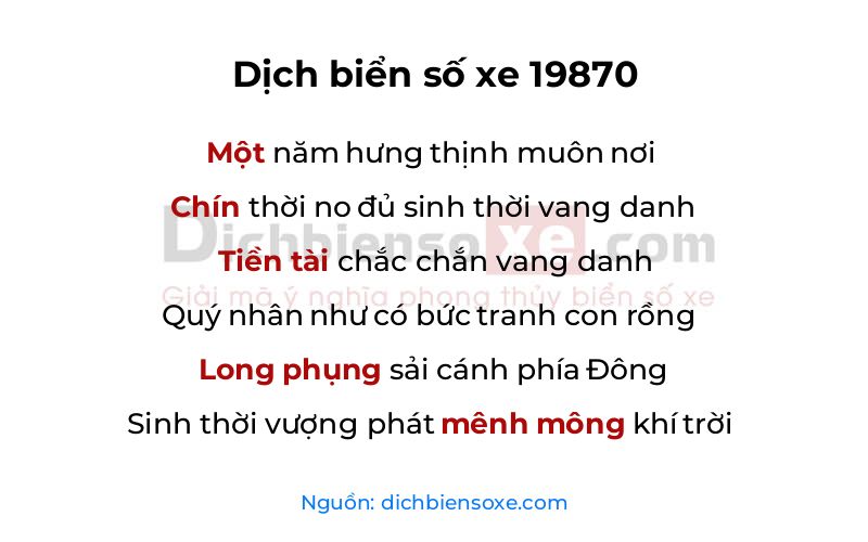 Dịch thơ biển số 19870