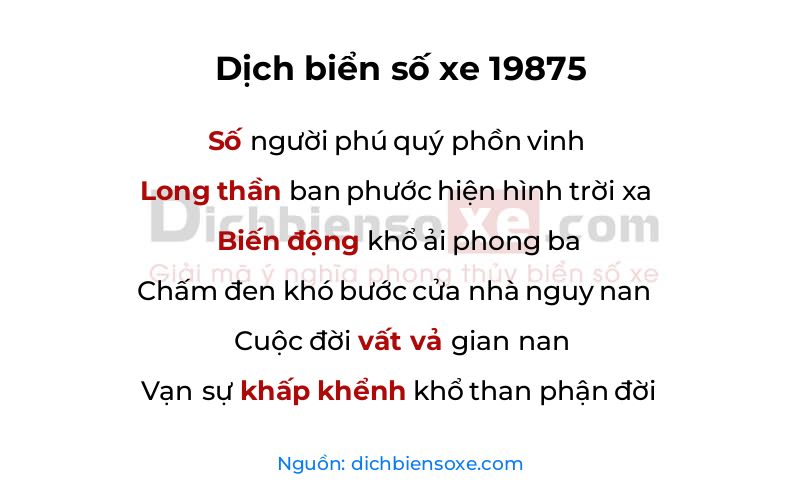 Dịch thơ biển số 19875