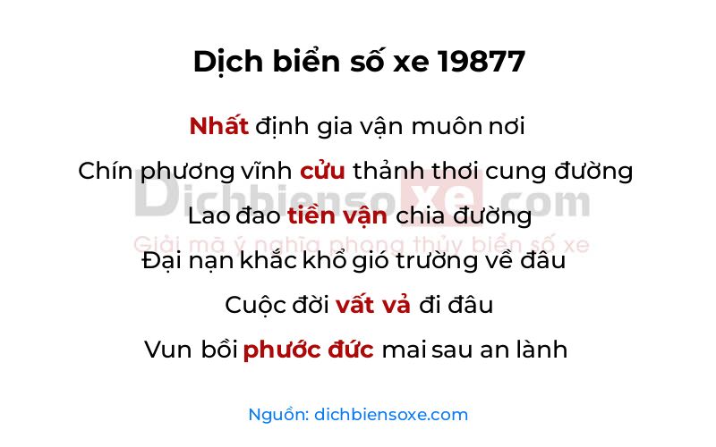 Dịch thơ biển số 19877